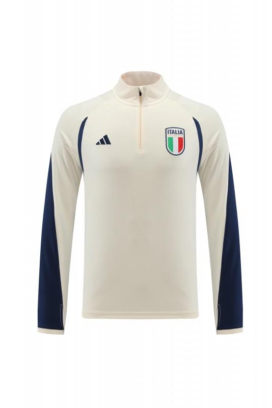 2023 Italy Yellow Half Zipper Jacket +Pants