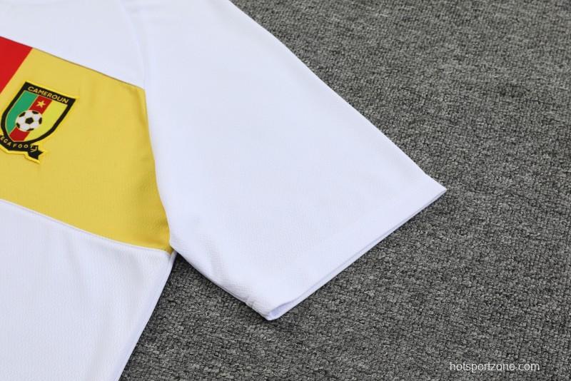 2023 Cameroon White Short Sleeve+Shorts