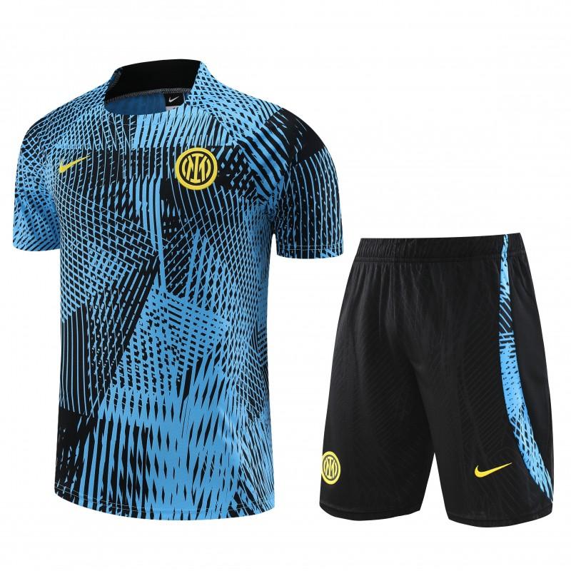 23 24 Inter Milan Black Blue Short Sleeve+Shorts