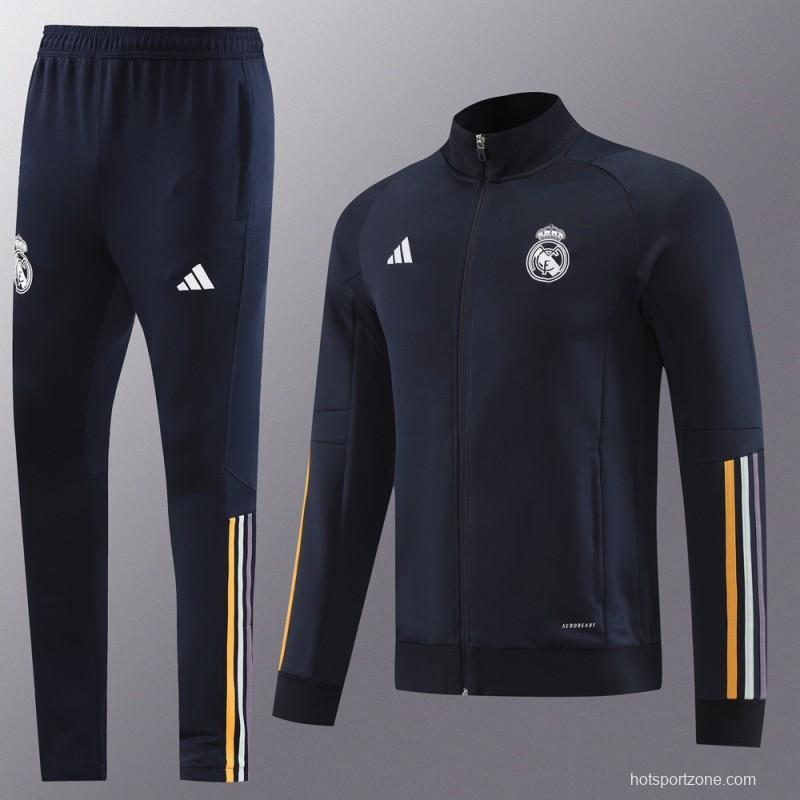 23 24 Real Madrid Navy  Full Zipper +Pants