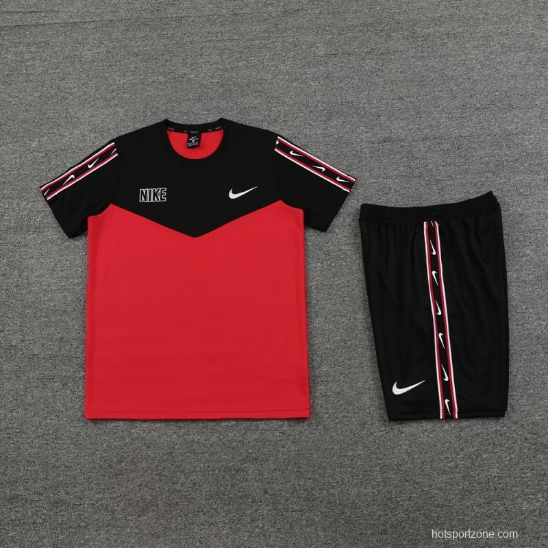 23/24 NIKE Black/Red Short Sleeve Jersey+Pants