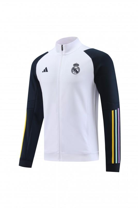 23/24 Real Madrid White Full Zipper Jacket+Pants