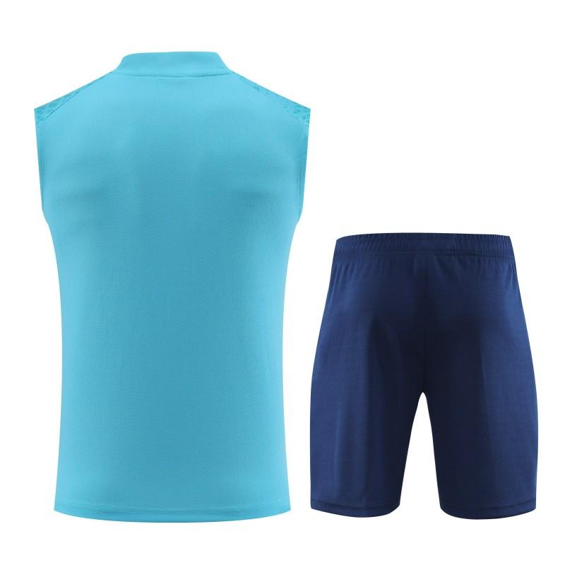 23-24 Olympique Marseille SKY Blue Vest Jersey+Shorts