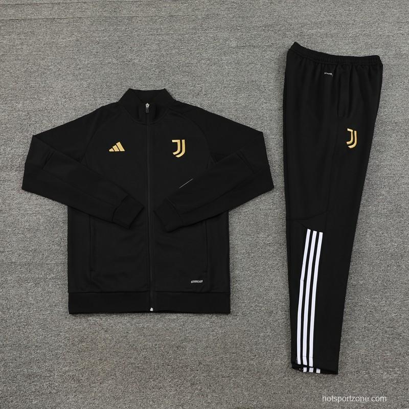 23/24 Juventus Black Full Zipper Jacket+Pants