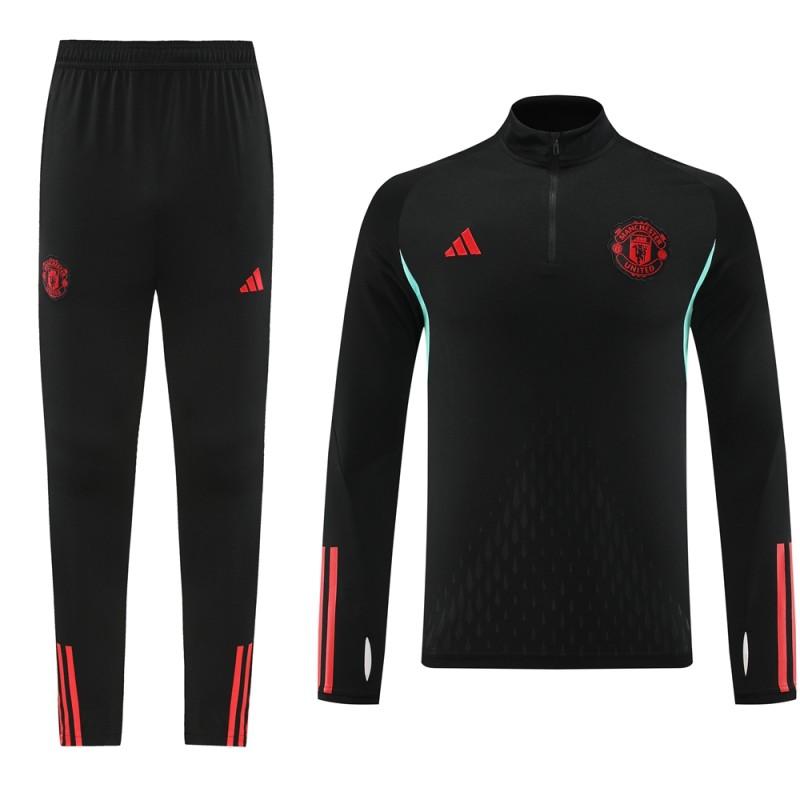 23/24 Manchester United Black Half Zipper Jacket+Pants
