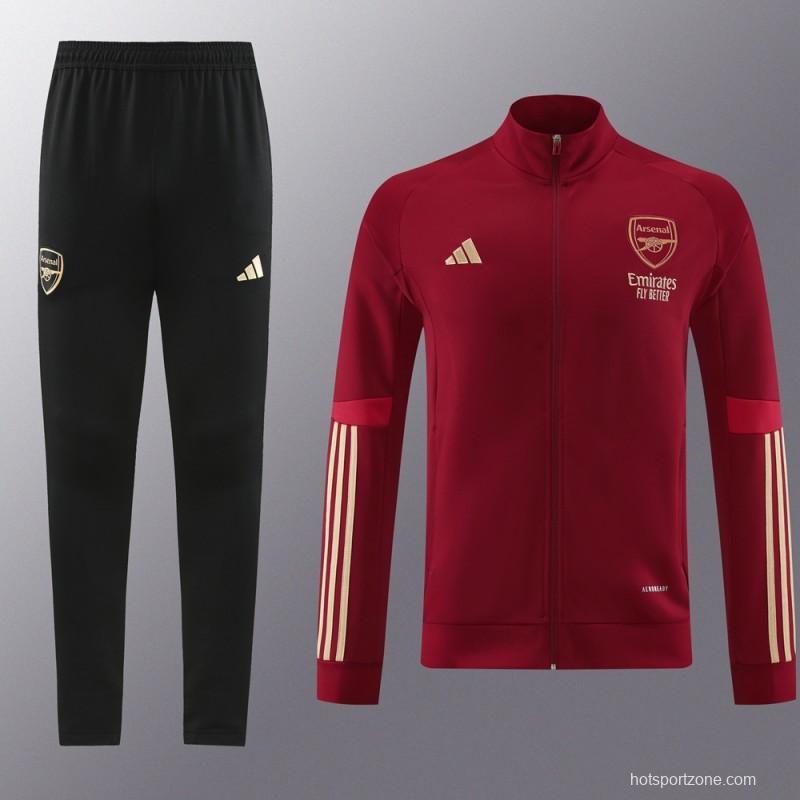 23/24 Arsenal Wine Full Zipper Jacket+Pants