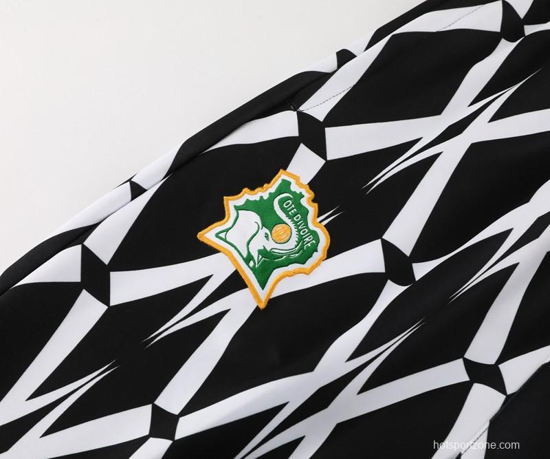 2024 Ivory Coast Orange Full Zipper Jacket+Pants