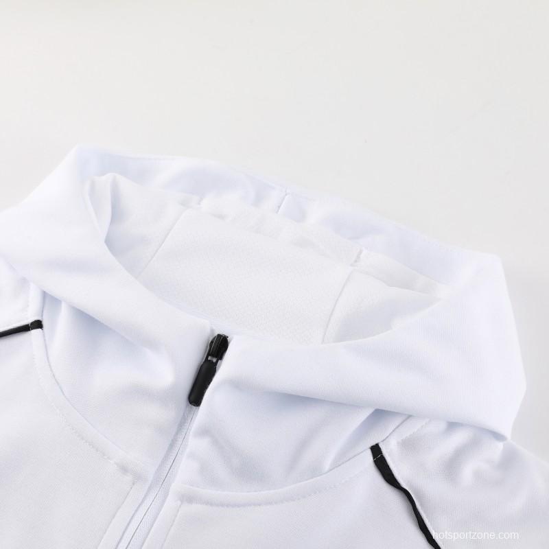 23/24 Napoli White Full Zipper Hoodie Jacket+Pants