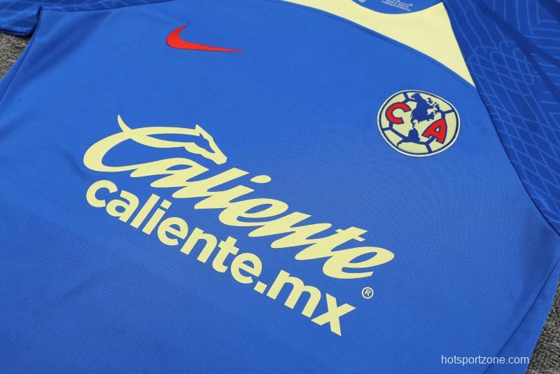 24/25 Club America Blue/Yellow Short Sleeve Jeresy+Shorts