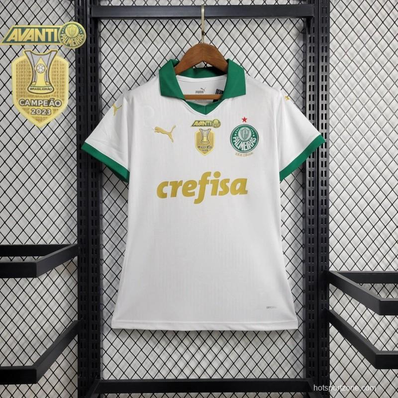 24/25 Women Palmeiras Away White Jersey + All Sponsors