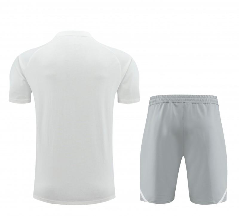 23/24 Juventus White Cotton Short Sleeve Jersey+Shorts