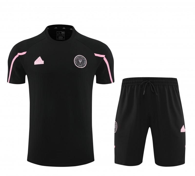 23/24 Inter Miami Black/Pink Cotton Short Sleeve Jersey+Shorts