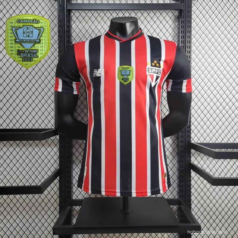 Player Version 2024/25 Sao Paulo Away Jersey  + All Sponsored and Chest Patch