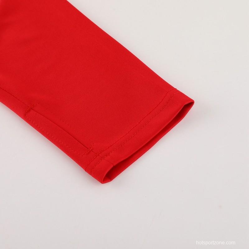2024 Adidas Red Half Zipper Jacket+Pants