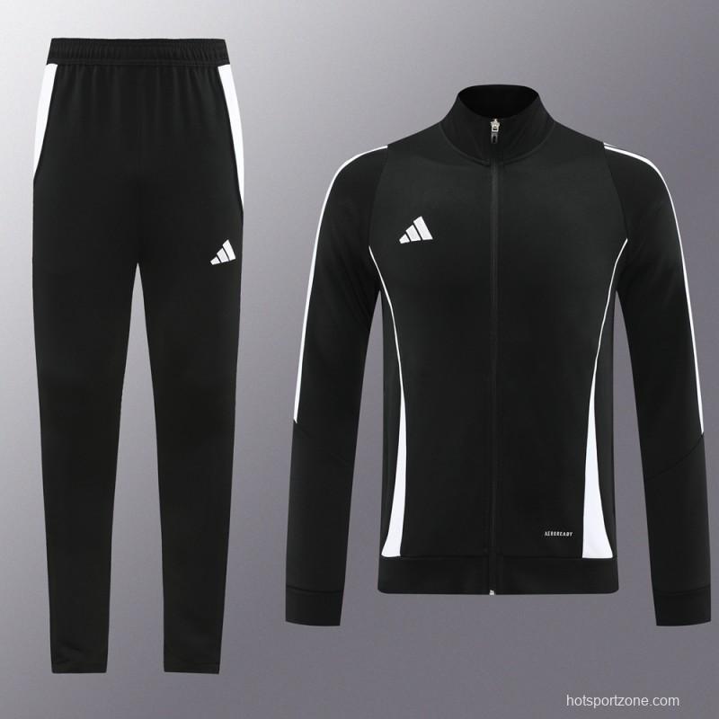 2024 Adidas Black/White Full Zipper Jacket+Pants