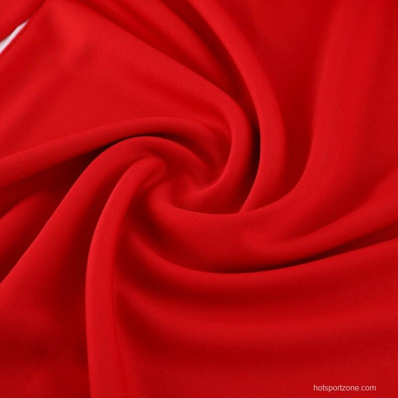 2024 Adidas Red Half Zipper Jacket+Pants