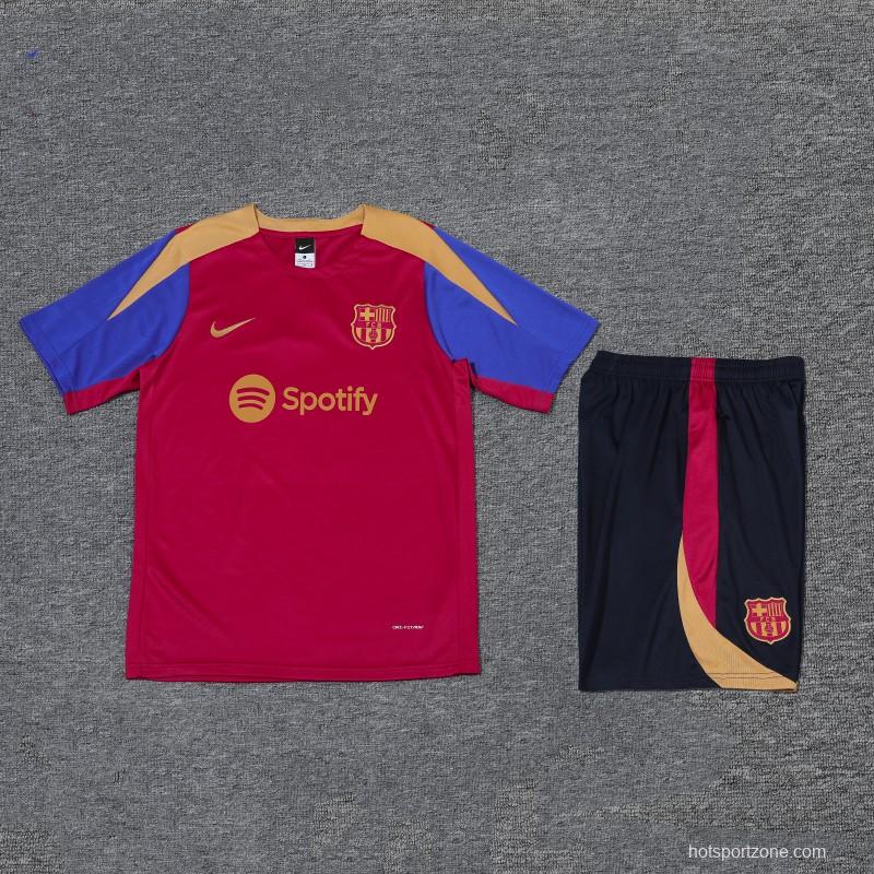 23/24 Barcelona Red/Navy Short Sleeve Jersey+Shorts