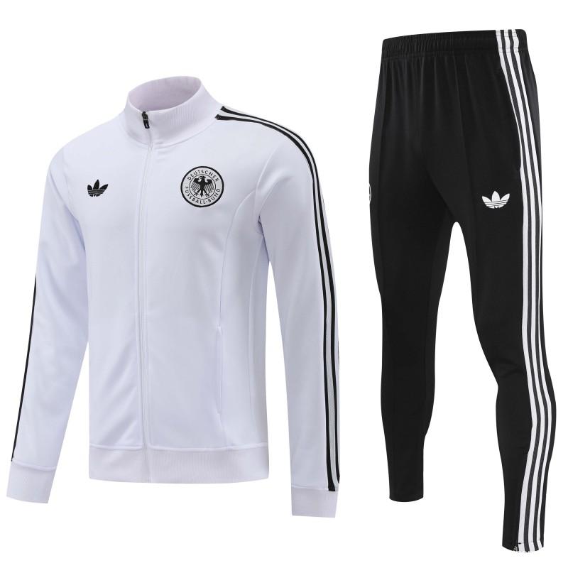 2024 Germany White Full Zipper Jacket +Long Pants