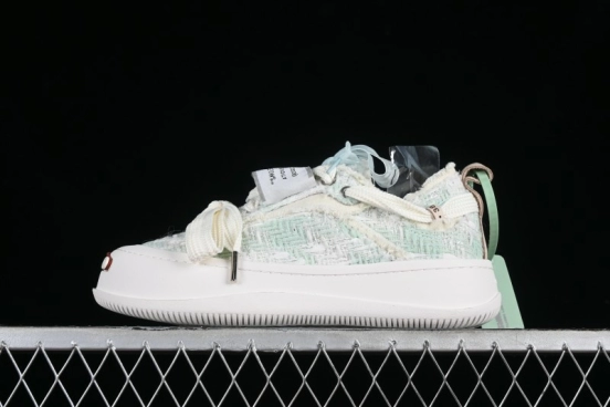 SMILEREPUBLIC Mint Manbo Light Blue Checkered Open Smile Platform Canvas Shoes - G.D4