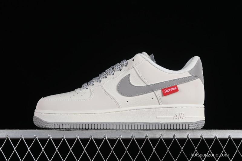 Supreme x Nike Air Force 1'07 Low Beige Casual Sneakers