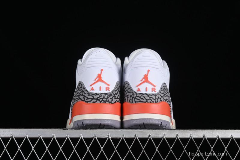 Nike Air Jordan 3 Retro Sneakers in White and Peach Orange - CK9246-121