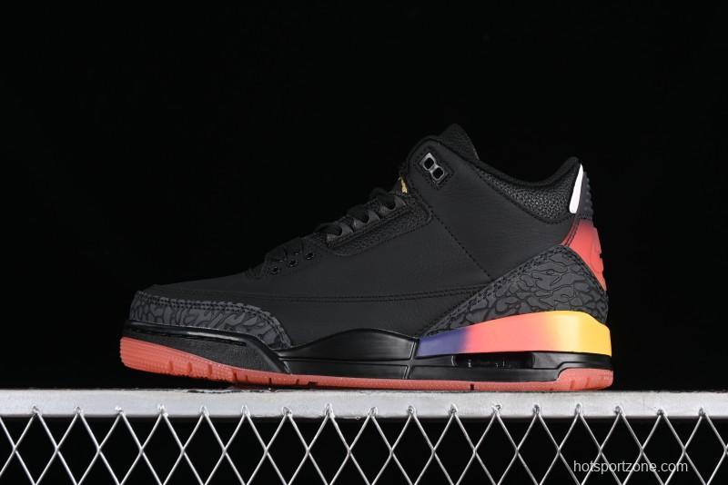 Nike Air Jordan 3 Retro "Rio" Collaboration Sneakers with Gradient Heel and J Balvin Logo - FN0344-001