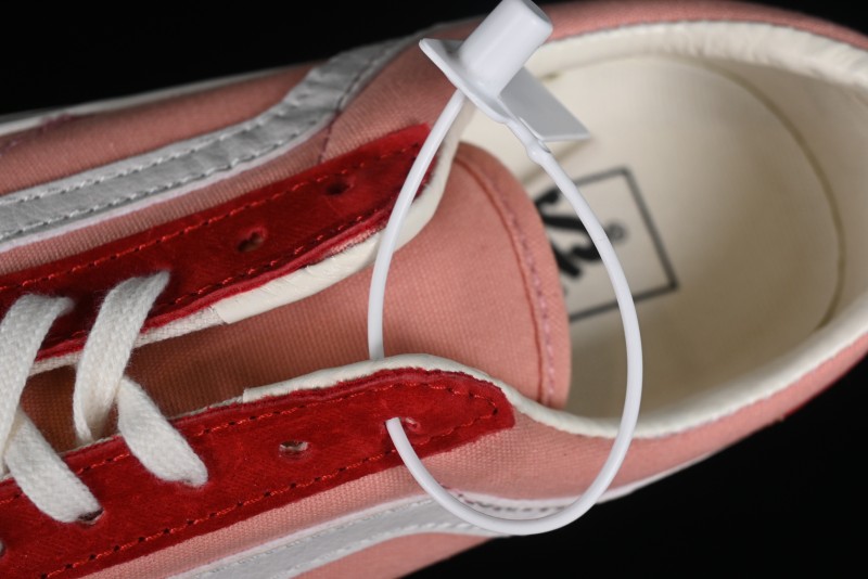 Vans Old Skool Reissue 136 High-End Pink Canvas Vulcanized Shoes with Detachable Lightweight Anti-Fatigue Insole - VN000MT6DWB
