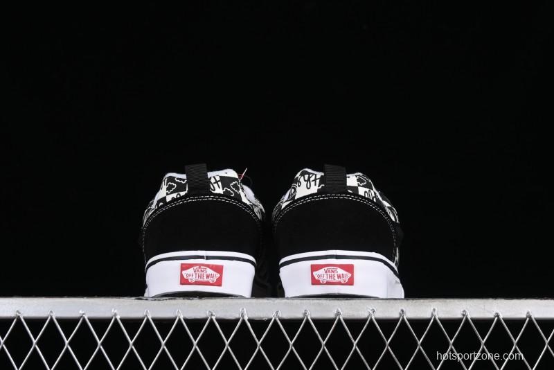 Vans Classics Knu Skool Checkerboard Graffiti Chunky Tongue Skate Shoes - VN0009QC6BT