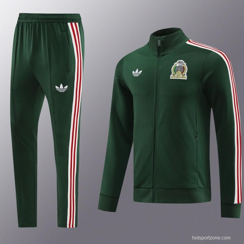 2024 Mexico Green Full Zipper Jacket +Long Pants