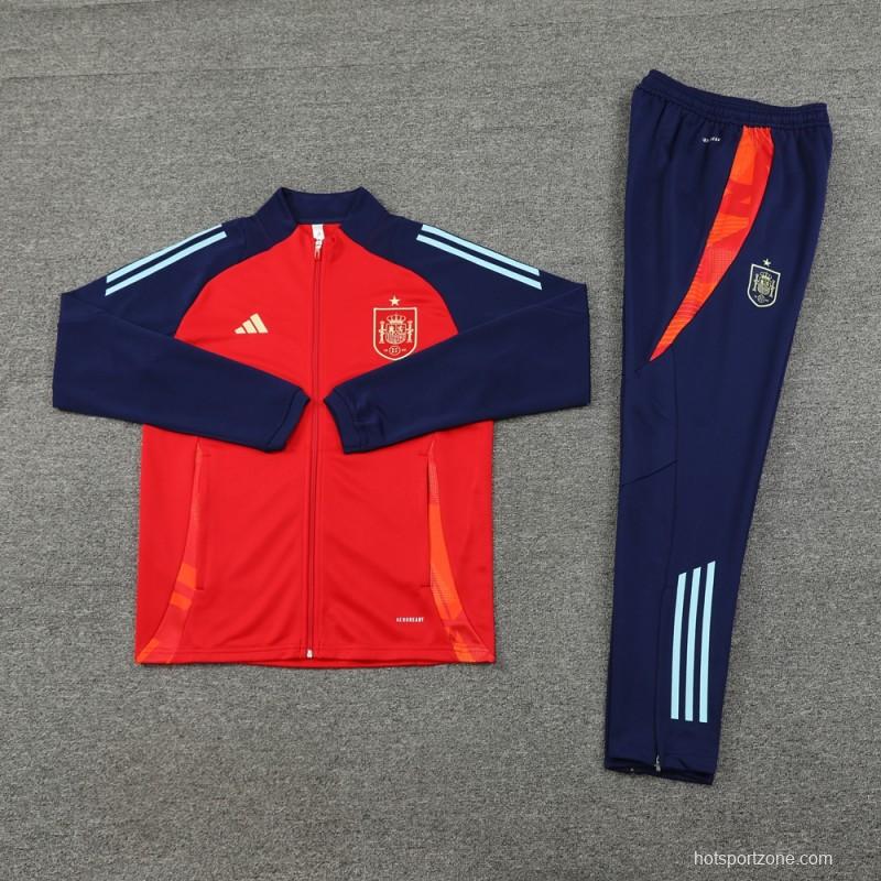 2024 Spian Red/Navy Full Zipper Jacket +Long Pants