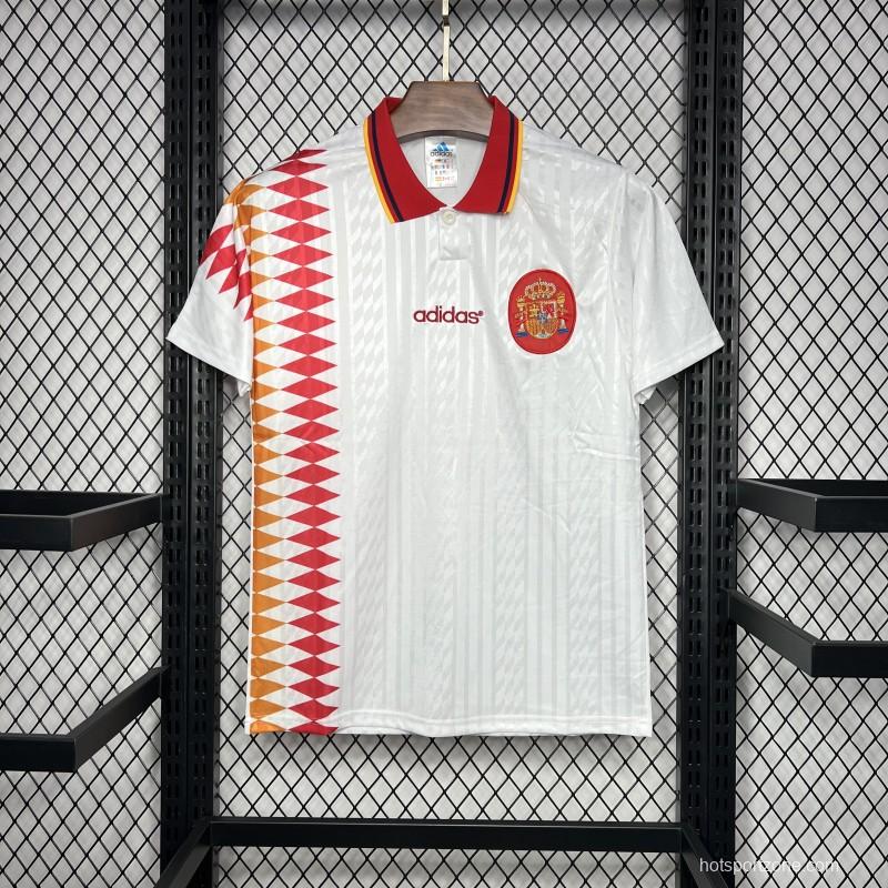 Retro 1994 Spain Away White Jersey