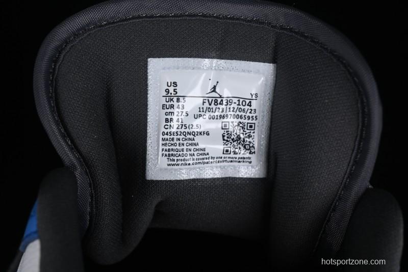 Nike Air Jordan 1 Low Flight Vintage Retro Sneakers in White and Blue - FV8439-104