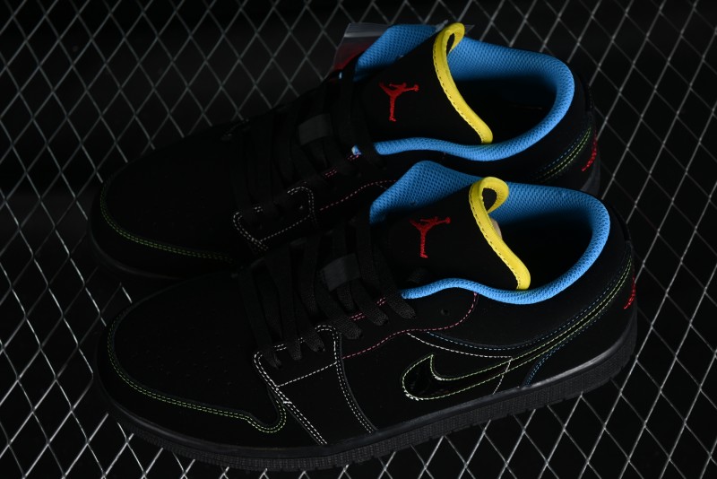 Nike Air Jordan 1 Low AJ1 Black Green Low Top Lifestyle Basketball Shoes - 338145-003