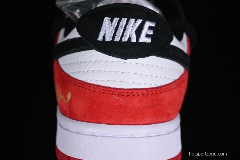 Nike SB Dunk Low Year of the Dragon Limited Edition - Black Swoosh Red Luck High-End Custom Low-Top Casual Sneakers - SJ2068-231