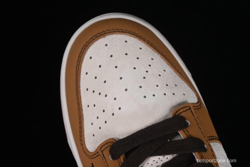 Nike SB Dunk Low LV Collaboration - Brown Black Monogram Anniversary High-End Custom Low-Top Casual Skate Shoes - DQ1098-342
