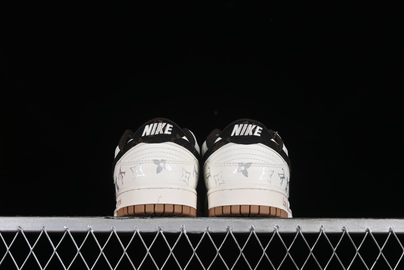 Nike Dunk Low LV Louis Vuitton - Beige Black Denim Anniversary High-End Custom Sneakers - DQ1098-341
