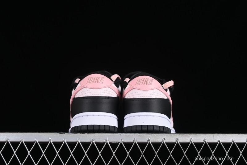 Nike Dunk Low Custom Deconstructed Strap Casual Sneakers in Black Pink - CW1590-100