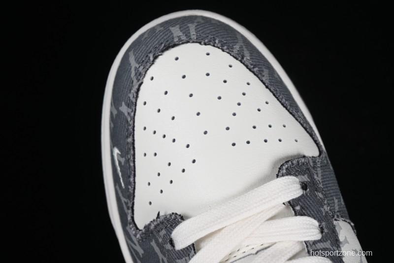 Nike SB Dunk Low MLB Collaboration - Grey Denim Anniversary Custom Low-Top Casual Skate Shoes - DQ1098-347