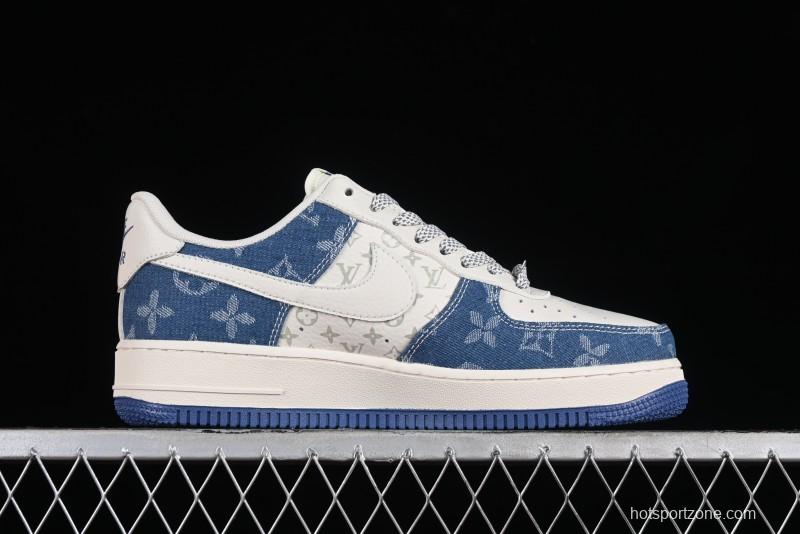 Nike Air Force 1 '07 Low LV Collaboration - Fluorescent Tie-Dye Denim Low-Top Casual Sneakers DD8686-400