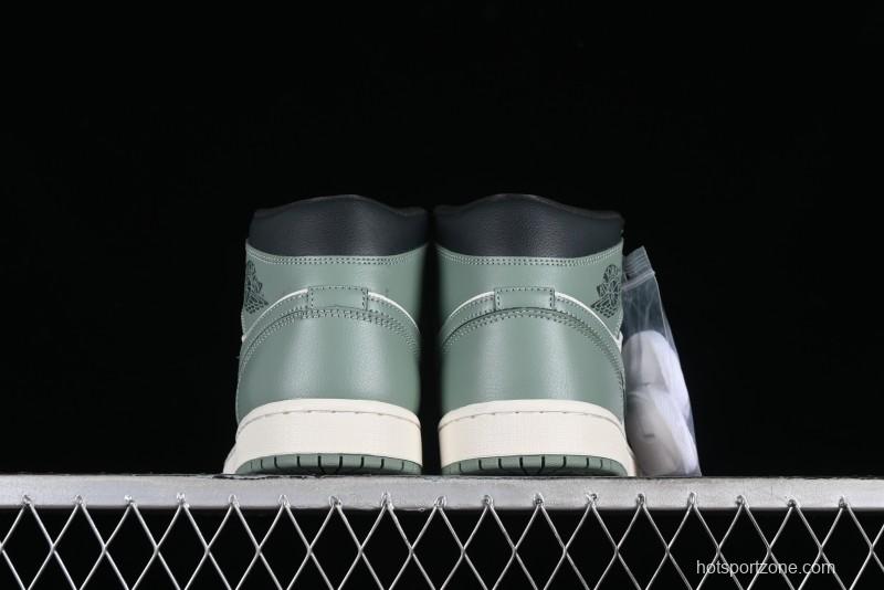 Nike Air Jordan 1 Mid AJ1 Basketball Shoes in Fresh Warm Green - BQ6472-130