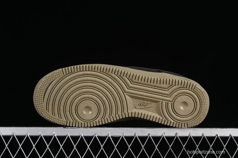 Nike Air Force 1 '07 Low Black Green Canvas Casual Sneakers - FJ4160-001