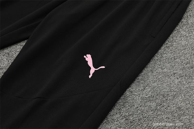 24/25 Manchester City Pink Half Zipper Jacket+Long Pants