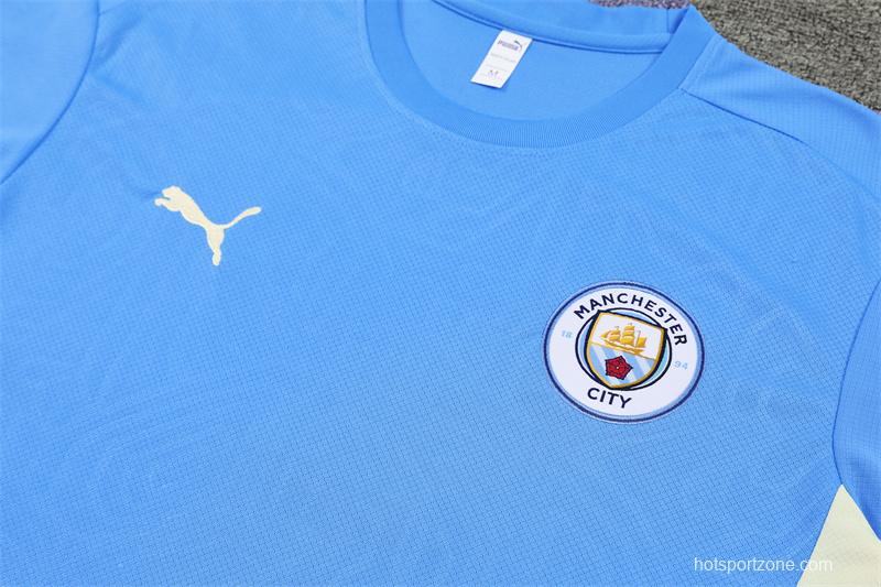 24/25 Manchester City Sky Blue Short Sleeve Jersey+Shorts