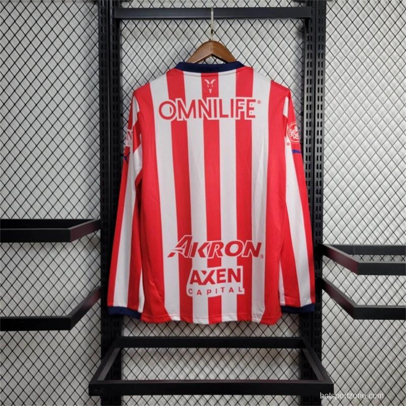 24/25 Chivas Guadalajara Home Long Sleeve Jersey