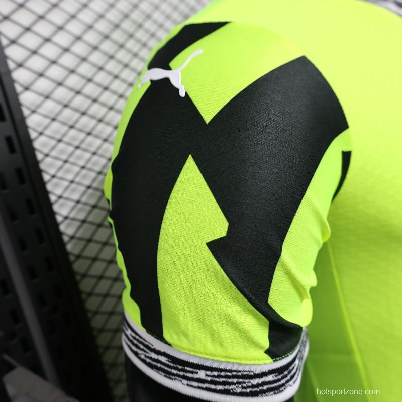 Player Version Borussia Dortmund 25/26 Neon Green Home Jersey with 1&1 Sponsor