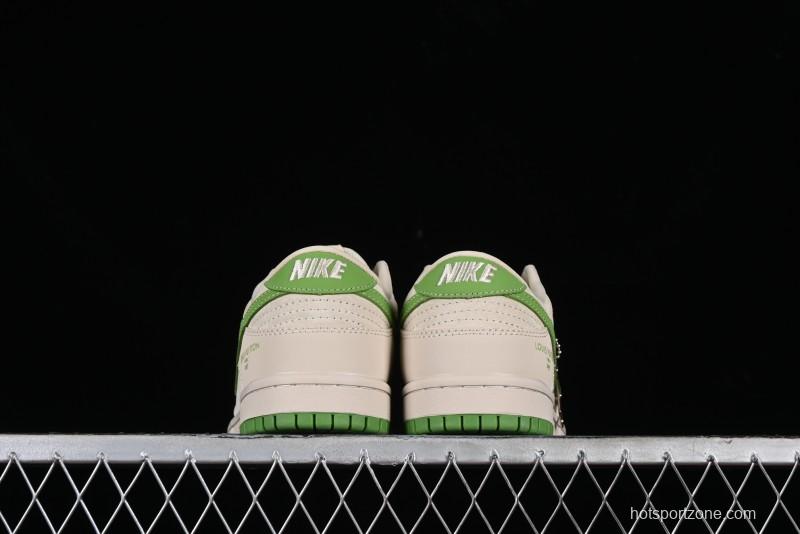 Nike SB Dunk Low LV Collaboration - Emerald City Anniversary High-End Custom Low-Top Casual Skate Shoes - XB3802-345