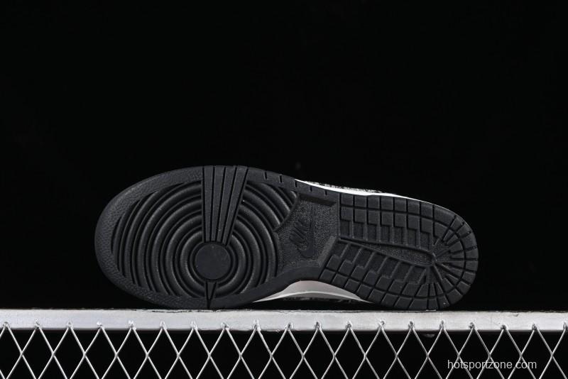 Nike SB Dunk Low LV Collaboration - Black Denim Anniversary High-End Custom Low-Top Casual Skate Shoes - XB3802-351