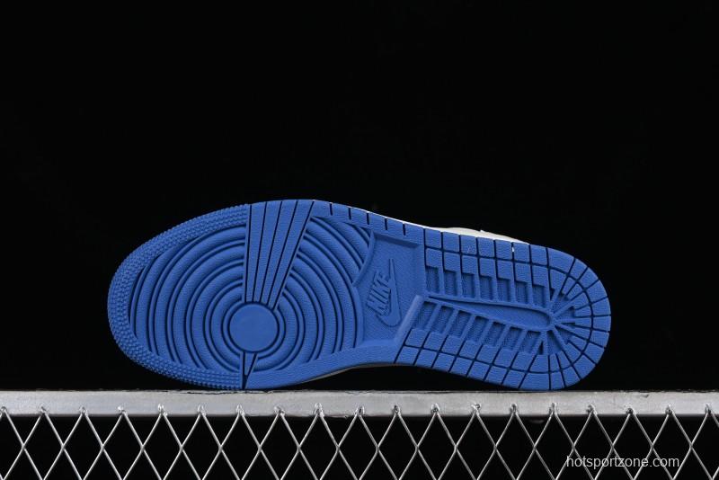 Nike Travis Scott x Fragment Design x Air Jordan 1 Low OG SP AJ1 LV Collaboration Light Blue Low-Top Casual Sneakers - LJ5188-007