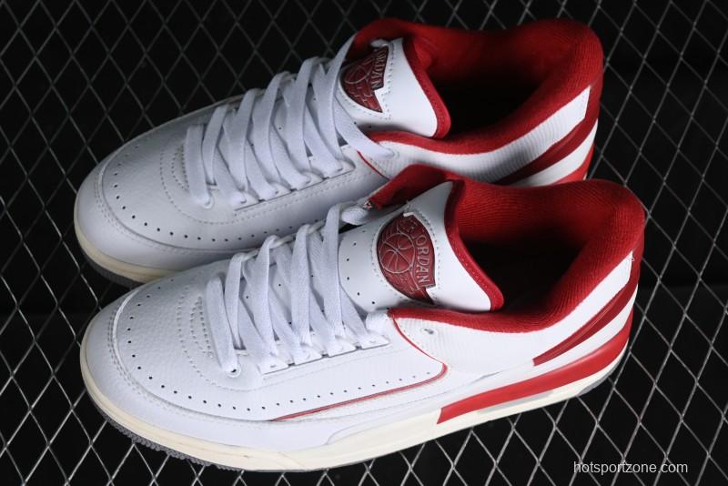Nike Air Jordan 2/3 Retro Low Top Basketball Shoes in White/Red - FD0383-161