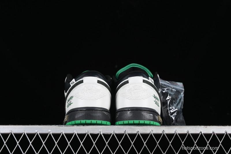 Nike Air Jordan 1 Low Retro Basketball Shoes with Panda Mischief Pioneer Rider Design - 553558-065